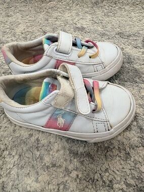 Polo by Ralph Lauren White Sneakers with Rainbow Accents